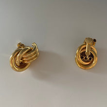 Load image into Gallery viewer, Vintage Napier Gold Tone Knot Earrings
