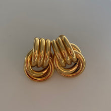 Load image into Gallery viewer, Vintage Napier Gold Tone Knot Earrings
