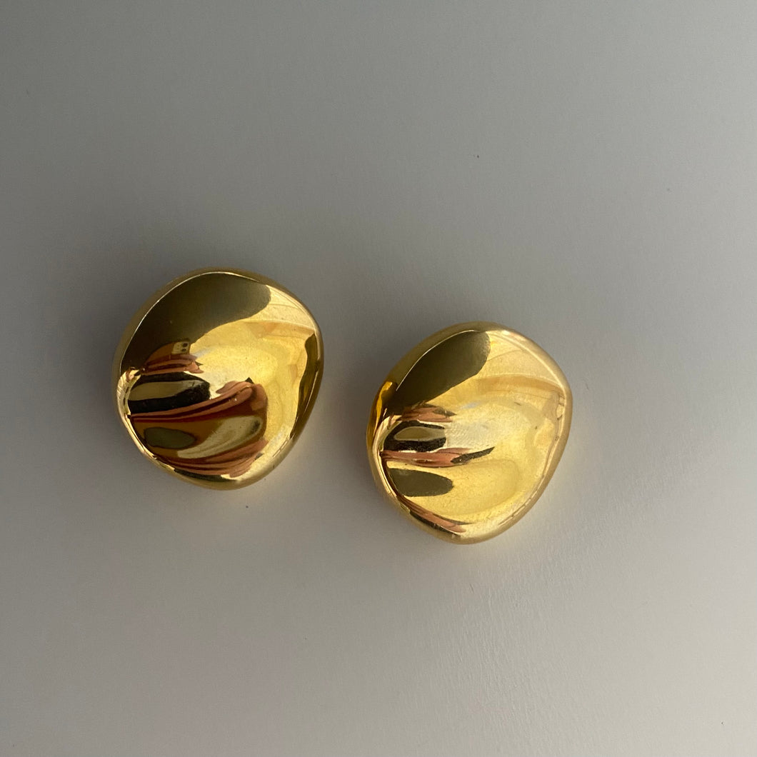 1980s/1990s Vintage Trifari Gold Tone Abstract Earrings