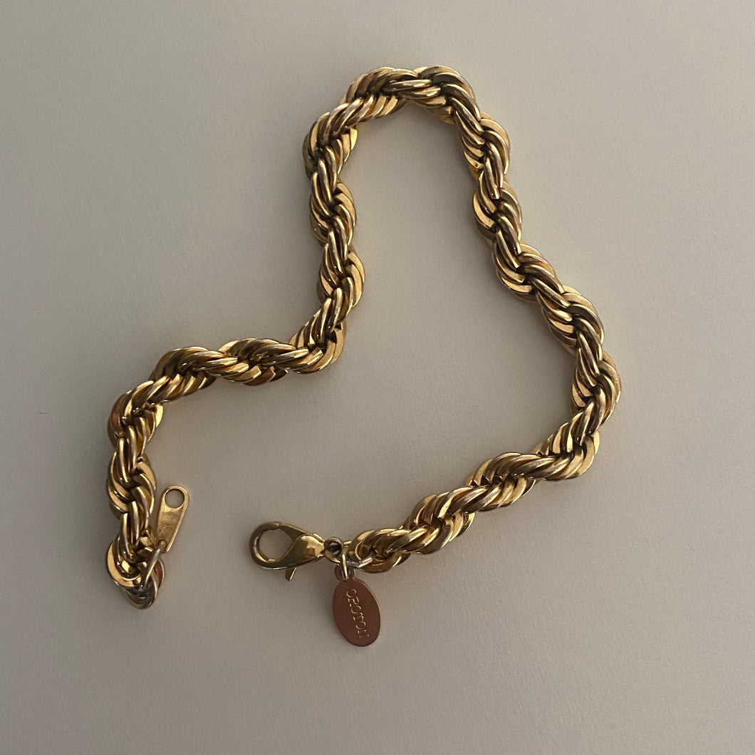 Oroton Gold Tone Rope Bracelet