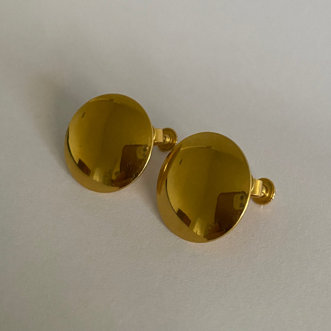 Gold Tone Round Earrings