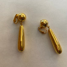Load image into Gallery viewer, Vintage Avon Gold Tone Ball Dangle Clip On Earrings
