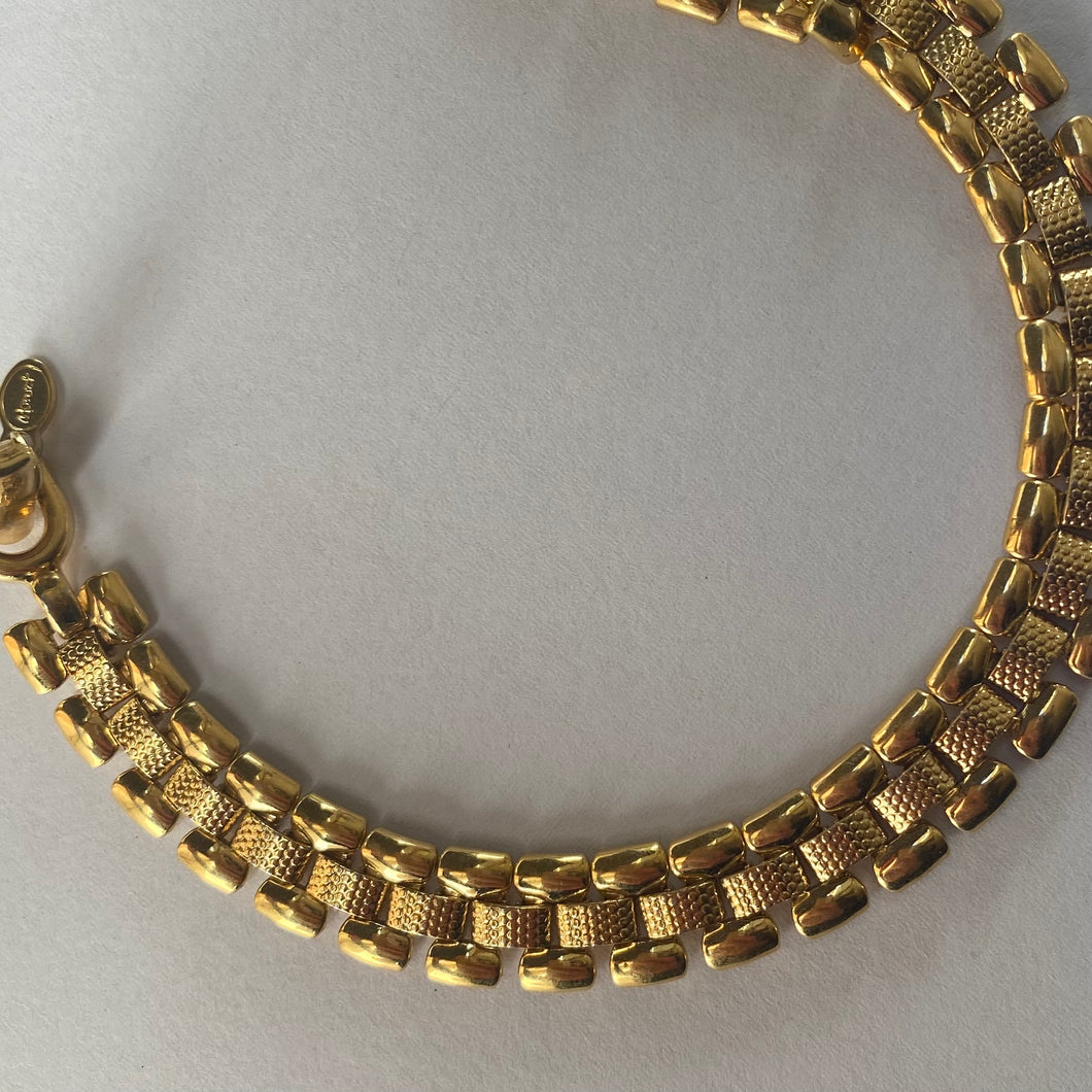 1990s Vintage Gold Tone Monet Panther Bracelet