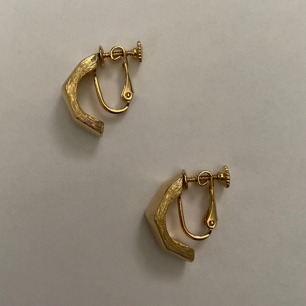 1960s/1970s Vintage Gold Tone Chunky Screwback Earrings